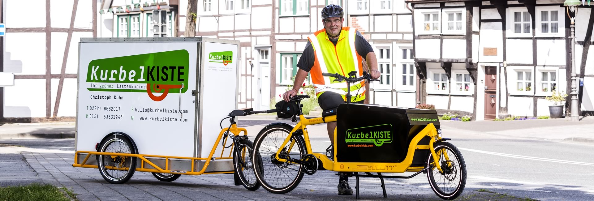 KurbelKiste - Ihr grüner Lastenkurier in Soest | Paket- und Warenlieferungen + Postfachleerungen + Dokumentenzustellungen + Logistikberatung